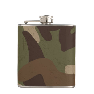 Classic Military Camouflage Pattern Hip Flask