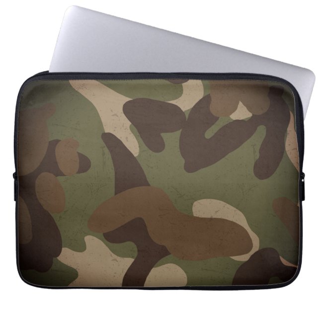 Classic Military Camouflage Pattern Laptop Sleeve (Front)