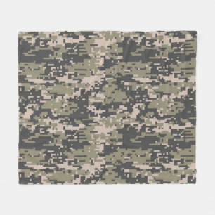 Classic Military Digital Camo Pattern Fleece Blanket