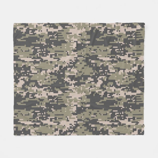 Classic Military Digital Camo Pattern Fleece Blanket (Front (Horizontal))