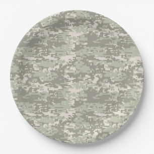 Classic Military Digital Camo Pattern Paper Plate