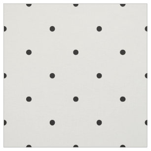 Classic Mini Black & Vanilla Polka Dots Pattern Fabric