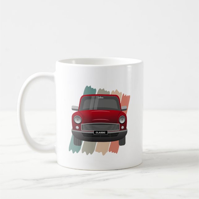 Classic Mini Car Red Coffee Mug (Left)