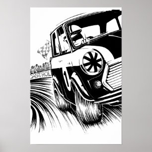 Classic Mini Racing Artwork Poster