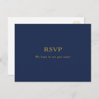 Classic Minimal Navy Blue | Gold Song Request RSVP
