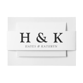 Classic Minimal Old Money Aesthetic Simple Wedding Invitation Belly Band