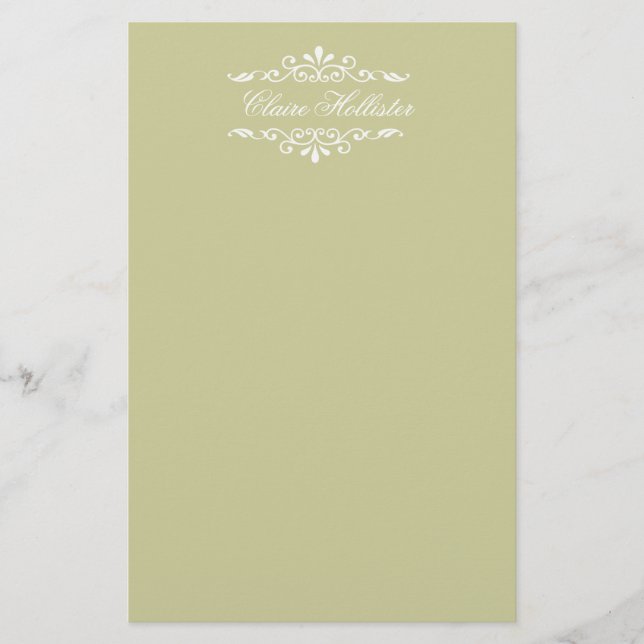 Classic Minimal Personalized Golden Monogrammed Stationery (Front)