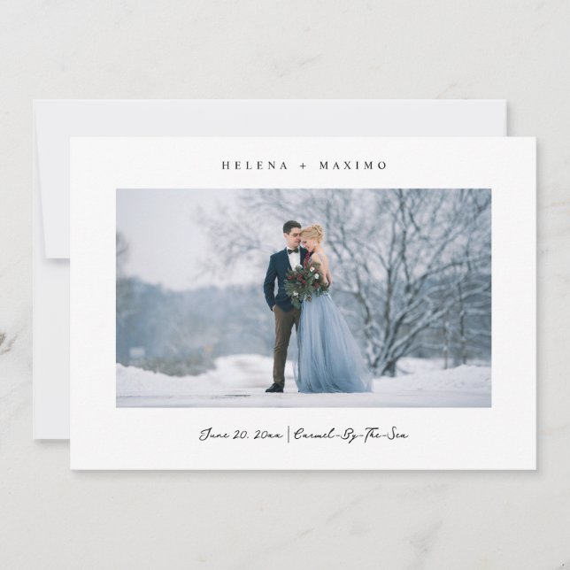 Classic Minimal Photo Save The Date (Front)