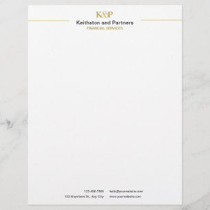 Classic Minimal Professional Financial Services Letterhead