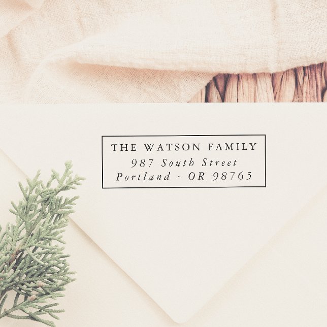 Classic Minimal Rectangular Frame Return Address Self-inking Stamp (Creator Uploaded)