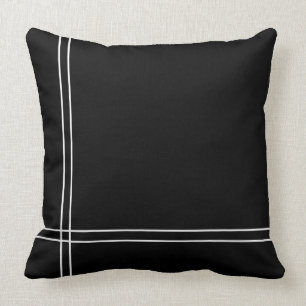 Classic Minimalist All-over Black White Stripes Throw Pillow