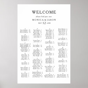 Classic Minimalist Alphabetical Seating Chart