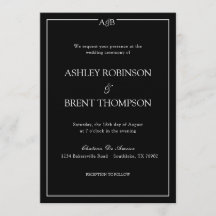 Classic Minimalist Ampersand Monogram Black White 