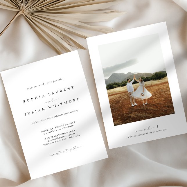 Classic Minimalist Black & White Wedding Invitation (Creator Uploaded)