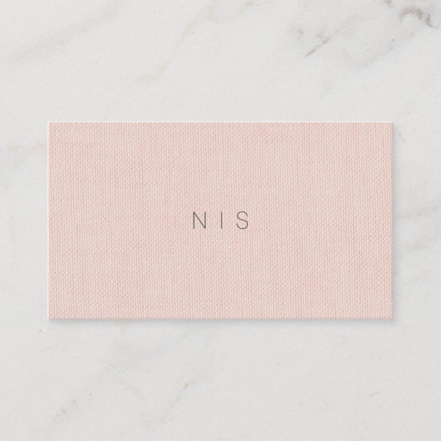 Classic Minimalist Blush Linen Background Beauty Business Card (Front)