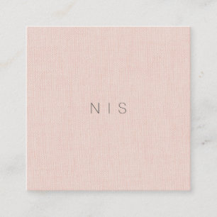 Classic Minimalist Blush Linen Background Beauty Square Business Card