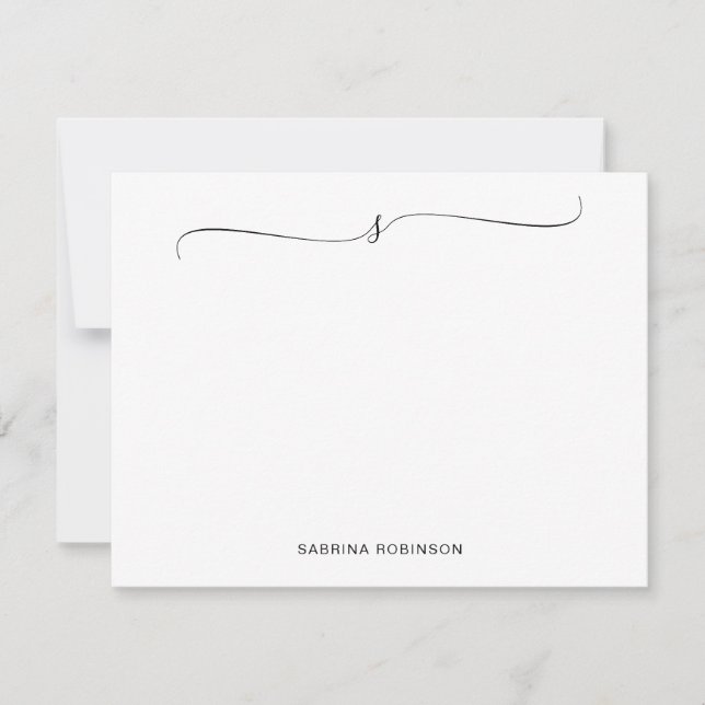 Classic Minimalist Calligraphy Note Card (Front)