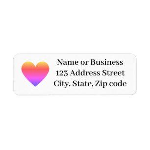 Classic Minimalist Colours Ombre Heart Name Addres