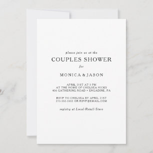 Classic Minimalist Couples Shower Invitation