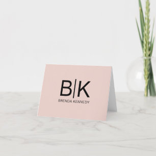 Classic Minimalist Custom Monogram  Thank You Card