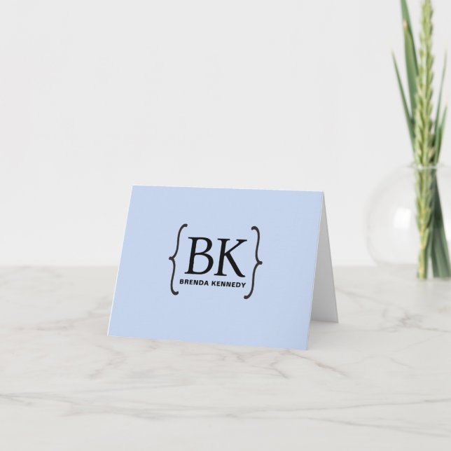 Classic Minimalist Custom Monogram  Thank You Card (Front)