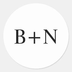 Classic Minimalist Custom Monogram Wedding Round Sticker