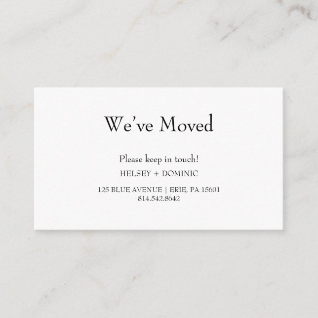 CLASSIC Minimalist Elegance Moving Announcement (Front)
