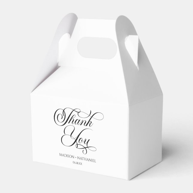Classic Minimalist Elegant Script Wedding Favor Box (Front Side)