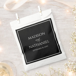 Classic Minimalist Elegant Script Wedding Favour Bag