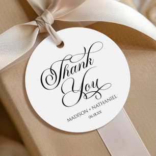 Classic Minimalist Elegant Script Wedding Favour Tags