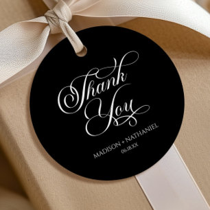 Classic Minimalist Elegant Script Wedding Favour Tags