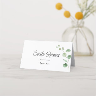 Classic Minimalist Eucalyptus Formal Wedding Place Card