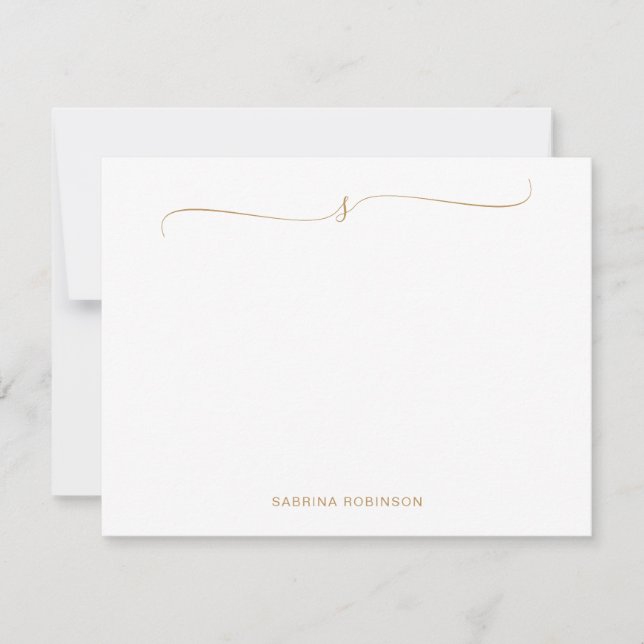 Classic Minimalist Gold Calligraphy Card (Front)