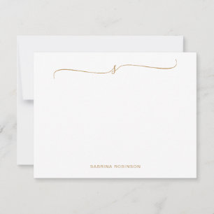 Classic Minimalist Gold Calligraphy Card