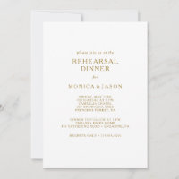 Classic Minimalist Gold Rehearsal Dinner