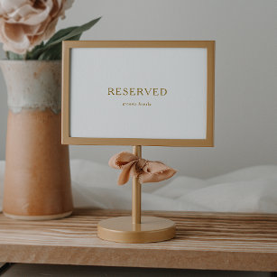 Classic Minimalist Gold Reserved Sign