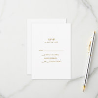 Classic Minimalist Gold RSVP Card