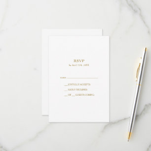 Classic Minimalist Gold RSVP Card