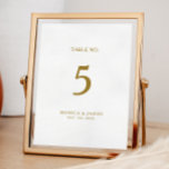 Classic Minimalist Gold Table Number<br><div class="desc">This classic minimalist gold table number is great for a simple and elegant wedding. The gold vintage typography gives it a classy formal touch. Keep it as is,  or choose to personalize it with artwork or graphics of your choice.</div>