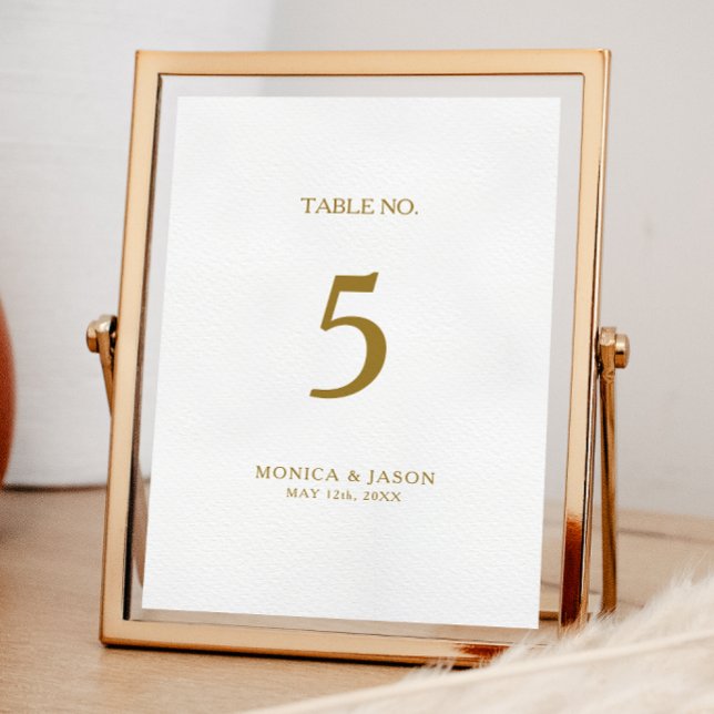 Classic Minimalist Gold Table Number (Creator Uploaded)