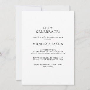 Classic Minimalist Let's Celebrate Invitation