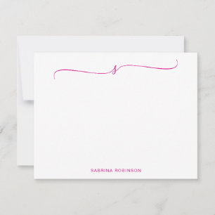 Classic Minimalist Magenta Calligraphy Card