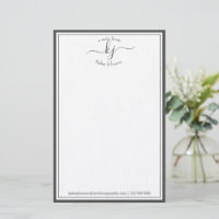 Classic Minimalist Monogram Script Grey Frame