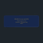 Classic Minimalist Navy Blue | Gold Return Address<br><div class="desc">This classic minimalist navy blue | gold return address label is great for a simple modern romantic and elegant wedding. The dark navy blue colour palette and minimal vintage typography give it a classy chic formal touch. The design is flexible, perfect for a basic contemporary evening, spring, fall, summer, or...</div>