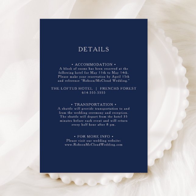Classic Minimalist Navy Blue | Silver Details Enclosure Card (Creator Uploaded)