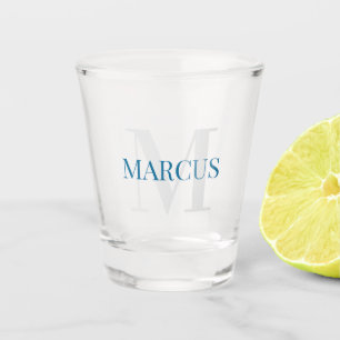 Classic Minimalist Personalized Monogram and Name  Shot Glass