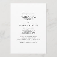 Classic Minimalist Rehearsal Dinner Invitation