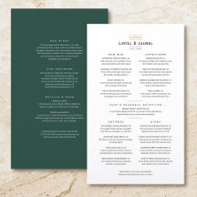 Classic Minimalist Restaurant Menu Emerald Green
