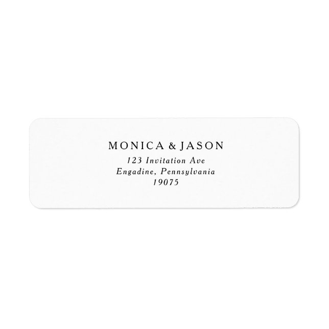 Classic Minimalist Return Address Label (Front)