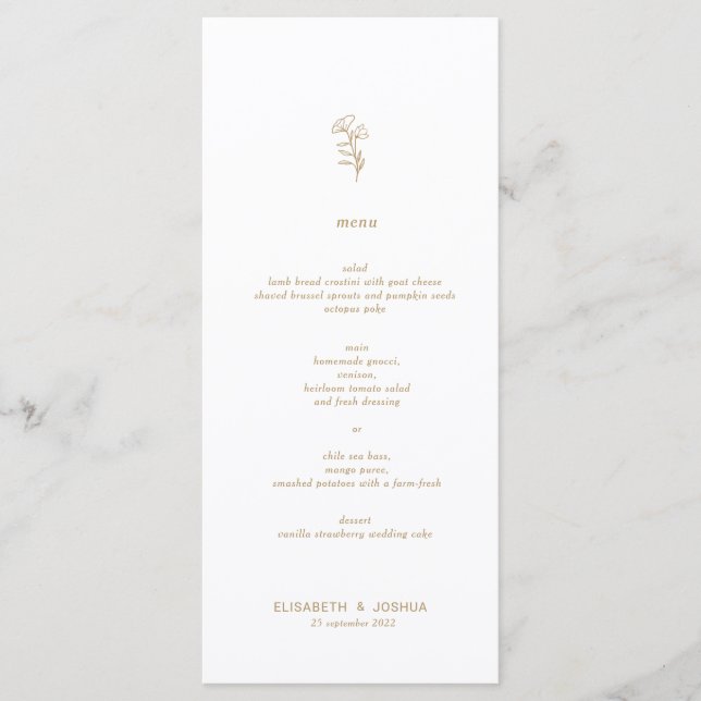 Classic Minimalist simple Katrina flat menu (Front)